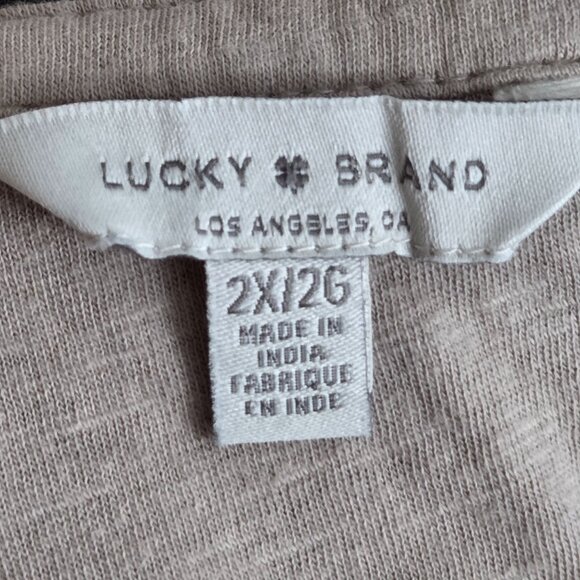 Lucky Brand Women's Long Sleeve Pullover Top Beige Size 2X - Picture 8 of 8